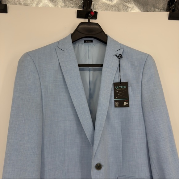 NEW J. Ferrar Slim Fit Light Blue Suit Blazer Sz 40 Short - Picture 2 of 6